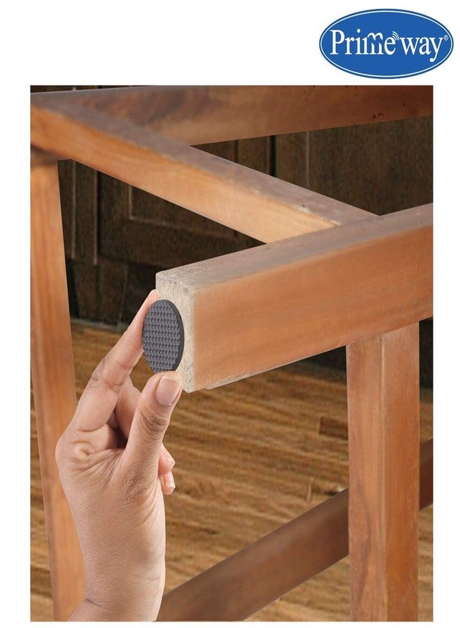 Primeway® EVA-Veins Round Floor Protector | 5mm Thickness | Self Adhesive | Non Skid Pads | Noise Insulation | Furniture Sliders | Dia 18mm | 23mm | 28mm | Black | 24 Pcs Set - Image 4
